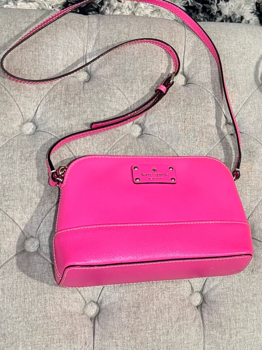 kate spade Vibrant Pink Leather Crossbody Bag